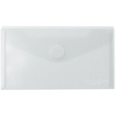 Imagen de Grafoplas, Pack 5 Sobres Plástico, Tamaño Recibo, Cierre Velcro, Natural, Multiline, 22,5x12,5cm, Polipropileno Cristal Rayado Traslúcido, Perfecto para Recibos y Documentos Pequeños