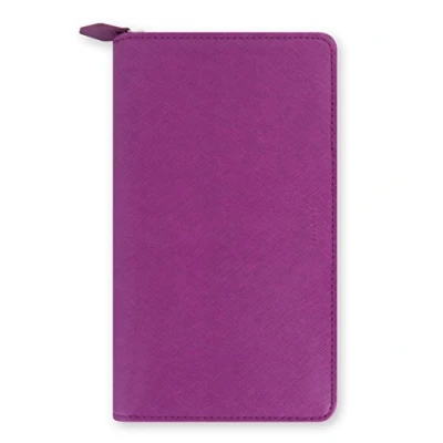 Imagen de Filofax Organizador personal compacto Saffiano con cremallera, color frambuesa