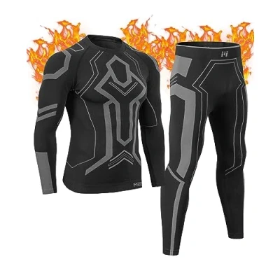 Imagen de MEETWEE Juego de Ropa Interior térmica para Hombre, Transpirable, esquí térmica, Calzoncillos térmicos cálidos Invierno