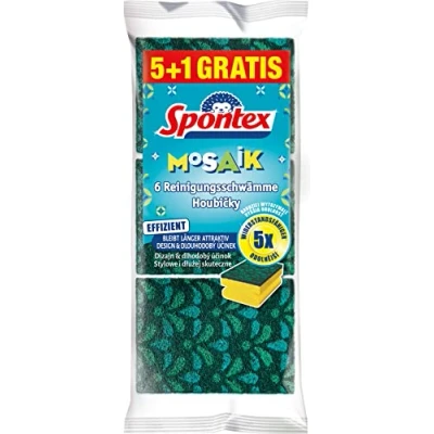 Imagen de Spontex Esponja de limpieza con tecnología antipelusas y práctico mango, color no seleccionable, 6 unidades