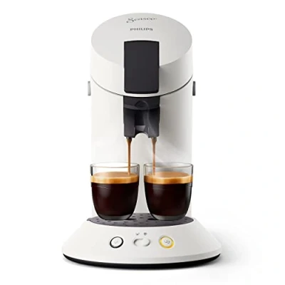 Imagen de Philips Senseo Original Plus CSA210/10 Cafetera de monodosis (selección intensidad, tecnología café Boost, plástico reciclado), color blanco