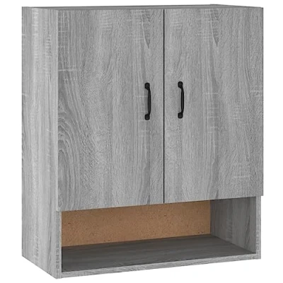 Imagen de vidaXL Armario de Pared Estante Flotante Almacenaje Salón Sala Estar Hogar Muebles Decoración Madera Contrachapada Gris Sonoma 60x31x70 cm