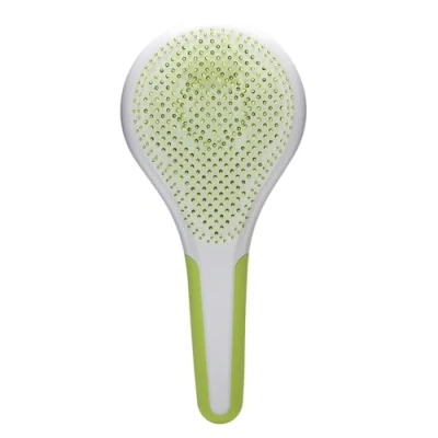 Imagen de Michel Mercier Wet and Dry Hair Detangler Soft Bristles Brush Anti Slip Handle for Healthy, Shiny Regular Green White 1 pc