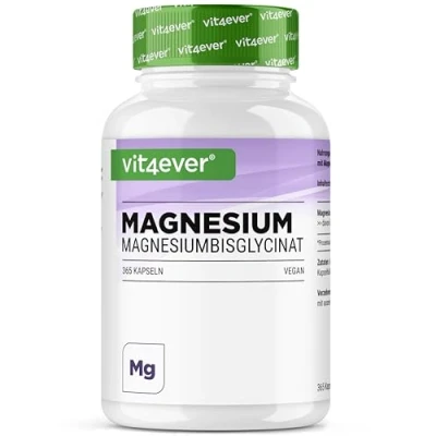 Imagen de Bisglicinato de magnesio 365 cápsulas Premium: quelado 155 mg elemental por cápsula Vegano Fórmula alta dosis