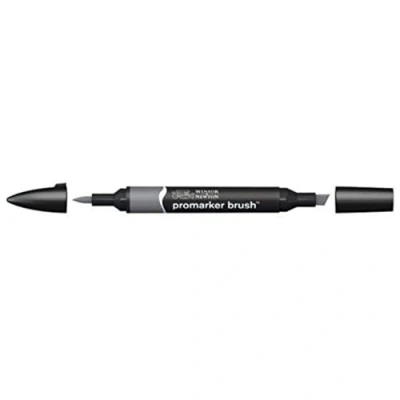 Imagen de Winsor &amp; Newton Promarker Brush Rotulador Doble Punta, Punta Pincel, Tinta Base Alcohol, Color Cool Grey 4 (cg4)