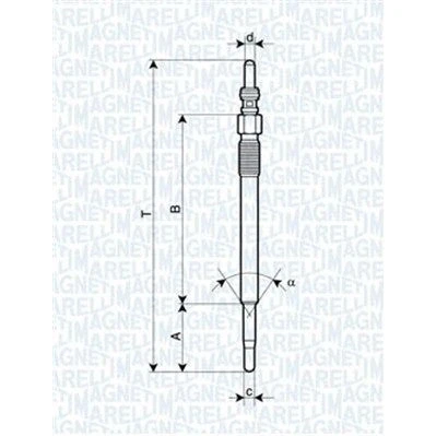Imagen de MAGNETI MARELLI 062900048304 Bujía de precalentamiento 11V 10A M8X1 CITROËN: Berlingo / First I Furgón, Xsara Hatchback