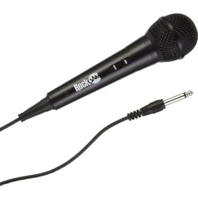 Imagen de Rockjam Micrófono con cable unidireccional Karaoke dinámico de tres metros negro