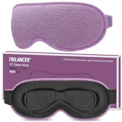 Imagen de Trilancer 2024 Antifaz para Dormir Innovador, Sleep Mask, Mascara Sin Luz, Mascarilla Hombres y Mujeres, Tapa Ojos Dormir, Cubre Meditación, Viajar, Avión（Violeta）