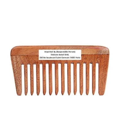 Imagen de SVATV Peine de madera siso hecho a mano para desenredar el cabello grueso, rizado y ondulado, no estático respetuoso con medio ambiente, dientes anchos peinar (N 1)