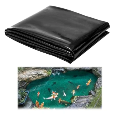 Imagen de ZHYUAN Revestimiento para estanques 2 m x m,Membrana de estanque,Revestimiento negro estanque,Lámina flexible estanques,para peces,fuentes,jardines