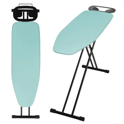 Imagen de KADAX tabla de planchar, 120 x 38 cm, mesa planchado plegable, vapor regulable en altura, planchar al con pies antideslizantes, base espuma 8 mm