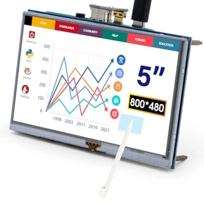 Imagen de ELECROW Monitor para Raspberry Pi, Pantalla táctil de 5 Pulgadas TFT HDMI Resolución 800 * 480 Pi 4, 3/2/1