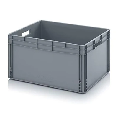 Imagen de Auer Eurobehälter EG 86/42 caja de 80 x 60 42 cm, asas abiertas, plástico 172 litros, apilable, contenedor transporte, para camping, autocaravanas, material