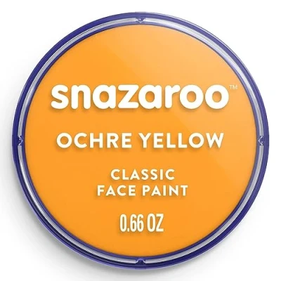 Imagen de Snazaroo Pintura facial y corporal, 18 ml, color amarillo ocre, profesional a base de agua, pastilla aquacolor individual para adultos, niños efectos especiales