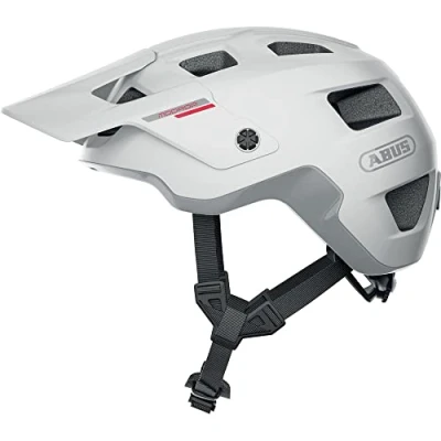 Imagen de ABUS casco MTB MoDrop de ciclismo robusto con buena ventilación para ciclistas montaña ajuste personalizado hombres y mujeres blanco mate, M, M (54 58 cm)