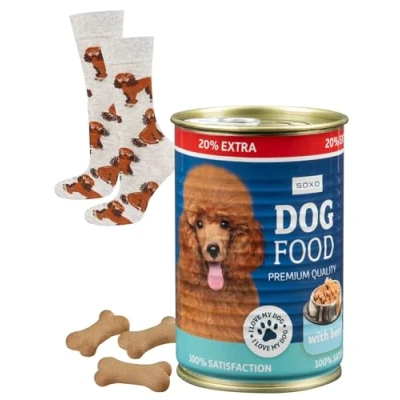 Imagen de soxo Comida Perro Calcetines Mujer Divertidos Regalos Para Hombre Originales Regalo 35 40 Caniche
