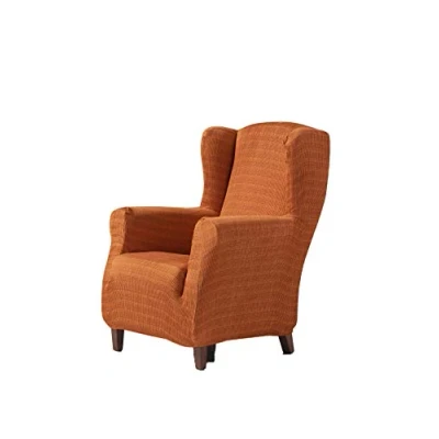 Imagen de Estoralis Vega Funda Sillon de Diseño Moderno Tejido Elastico Naranja para Orejero 70 a 110 cm. Protector Adaptable Todo Tipo Sillones