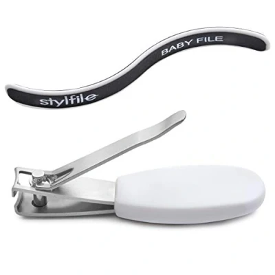 Imagen de cortaúñas STYLFILE Nipper Clipper para bebes Set de manicura y niños pequeños, seguro lima uñas curvada S File bebes, cuidado las uñas.