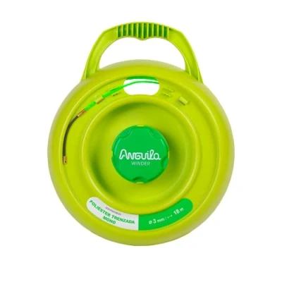 Imagen de Anguila Max Winder Enrollador Especial Tubos Estrechos Poliéster Trenzado Triple Color Verde Diámetro 3mm 18 metros
