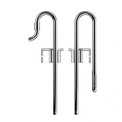 Imagen de FZONE Tubo de Entrada y Salida Acero Inoxidable Lily, Compatible con mangueras Filtro 12/16 mm, Ideal para acuarios plantados, fijador acrílico