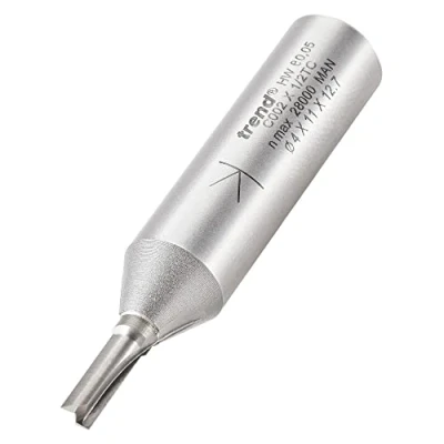 Imagen de Trend CraftPro Broca de corte recto dos flautas, vástago 1/2 pulgada, diámetro 4 mm y longitud 11,1 mm, punta carburo tungsteno, C002X1/2TC