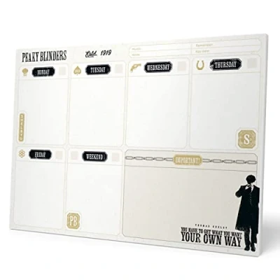 Imagen de Grupo Erik Bloc Planificador semanal A4 Peaky Blinders Organizador Planning escritorio Material escolar y Papeleria oficina