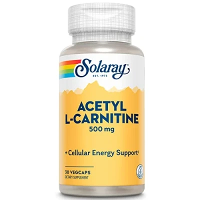 Imagen de Solaray Acetyl L Carnitine 500mg Acetil Carnitina 30 VegCaps