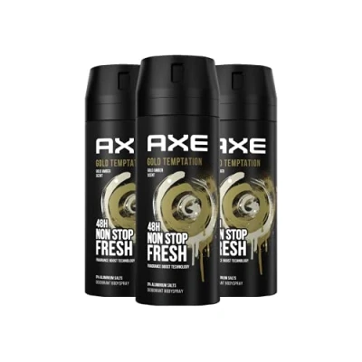 Imagen de Axe Spray corporal Gold Temptation sin sales de aluminio, 6 x 150 ml