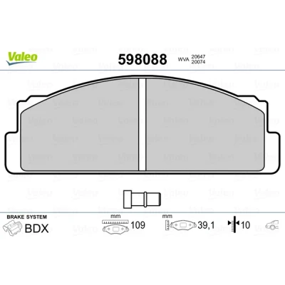 Imagen de VALEO 598088 Juego de pastillas freno Eje trasero excl. contacto avisador desgaste sin chapa antichirridos SEAT: 124 Berlina, Familiar