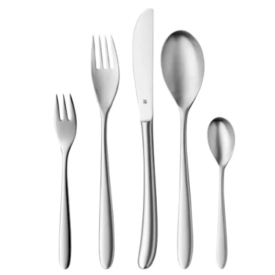Imagen de WMF Silk Cubertería, 30 Piezas (6 comensales), cromargan Protect, Color Plateado