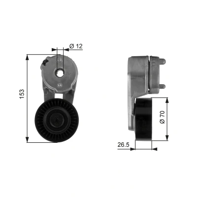 Imagen de GATES T38163 Polea Tensora FleetRunner Micro V Stretch Fit JEEP: GRAND CHEROKEE 2, WRANGLER 2