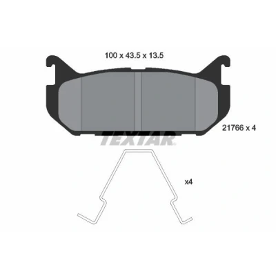 Imagen de TEXTAR 2176603 Juego de pastillas freno no preparado para indicador desgaste con accesorios FORD USA: PROBE 2, MAZDA: Xedos 6, 626 IV Berlina