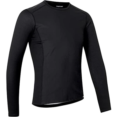 Imagen de GripGrab Camiseta Interior Térmica Cortavientos Manga Larga Windbreaking de Invierno Transpirable Anti Olor, Adultos Unisex, Negro, L