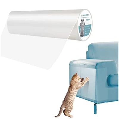 Imagen de Pidsen Protector de Muebles Gatos, Cinta Adhesiva Anti Arañazos Puertas Transparente Autoadhesivas Gato para Gatos y Perro, Protección Invisible Sofá Mueble 40x300 cm