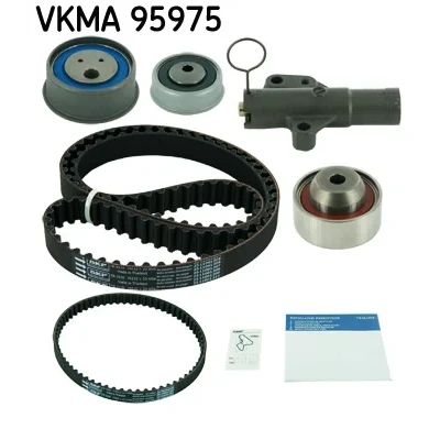 Imagen de SKF VKMA 95975 Kit de correa distribución 122 con amortiguador tensado, rodillo tensor perfil redondeado dientes