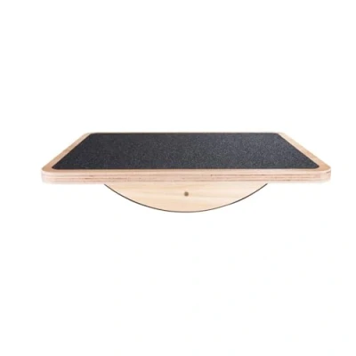 Imagen de Tabla de equilibrio madera 44,5 cm para escritorio, con rodillo antideslizante, mejora la estabilidad y resistencia abdominal en oficina