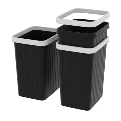 Imagen de Cetomo 8.2L * 3 Set, papelera, papelera para baños, cocinas, oficinas en el hogar, dormitorios negro