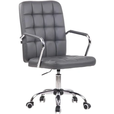 Imagen de CLP Silla de Oficina Terni Tapizada En Tela o Simil Cuero I Escritorio Giratoria &amp; Regulable Altura, Color:Gris, Material Base:Cuero Sintetico