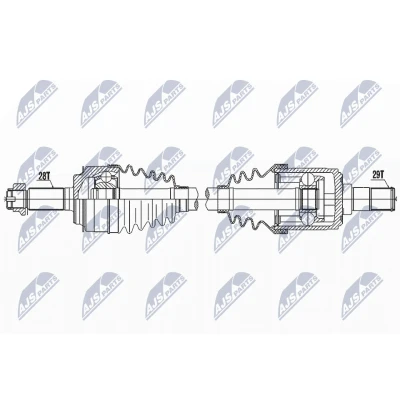 Imagen de NTY NPW HD 081 Árbol de transmisión Eje delantero, izquierda 615 HONDA: CIVIC 8 Hatchback