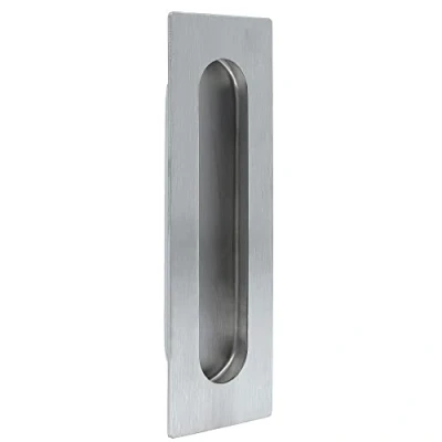 Imagen de Amig Tirador De Embutir con Interior Redondeado para Puertas Correderas Mod.12 150 x 50 mm Alta Solidez Acero Inoxidable 18/8 Plateado Mate