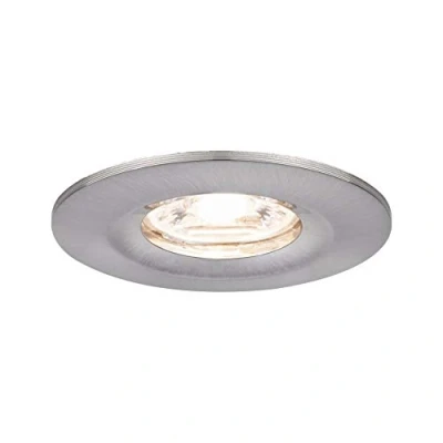 Imagen de Paulmann 94300 Luminaria empotrable Nova Mini LED Coin redonda, fija 1x4 W, foco de techo, acero mate, empotrable, aluminio, blanco cálido 2700 K 4 W