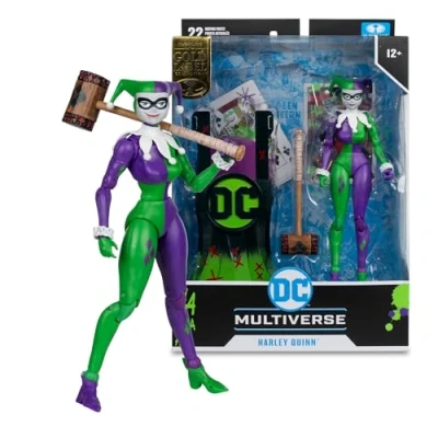 Imagen de Bizak McFarlane Toys DC Multiverse Harley Quinn Edition Gold Figura acción de 18 cm, Coleccionable Batman con Tarjeta Personaje coleccionista única, a Partir 12 años, (64387237)