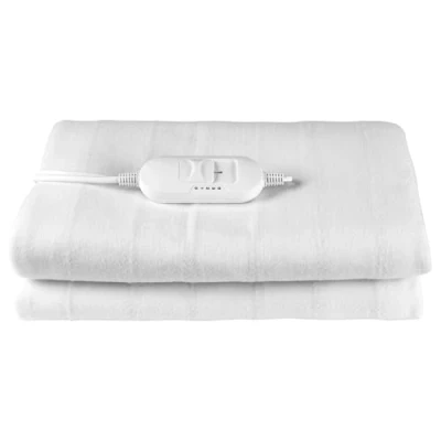 Imagen de Kleeneze KL3754 Manta térmica para Camas Dobles, Lavable a máquina, 3 ajustes de Calor, eléctrica Tela Suave, Controlador Desmontable, diseño Amarre, 35 W, 135 x 120 cm