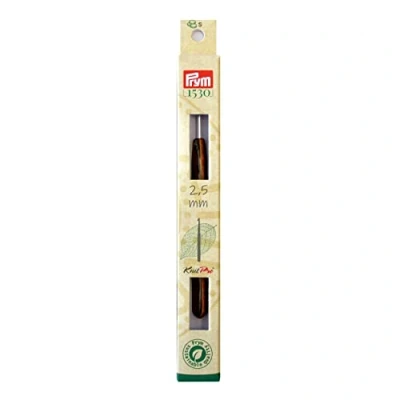 Imagen de Prym 223501 Woll Häkelnadel Natural 2,50 mm Aguja de Ganchillo Lana, Madera, Multicolor, 2,5