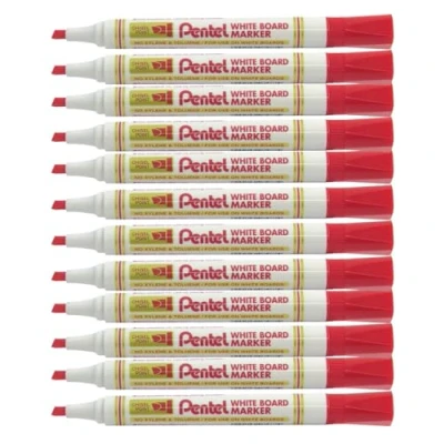 Imagen de Pentel marcadores de pizarra punta biselada 4,5 mm (rojo)