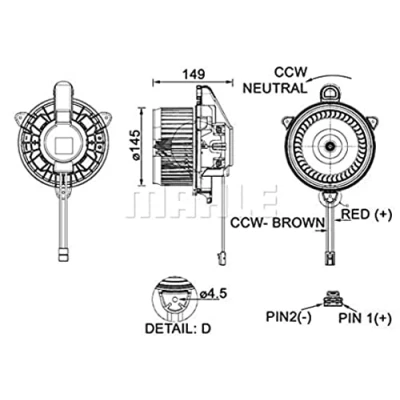 Imagen de MAHLE ORIGINAL AB 277 000P Ventilador de Calefacción para vehíc. con volante a la izquierda