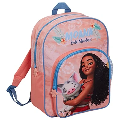 Imagen de Disney Moana Bag mochila grande para niñas, escolar, bolsa deportiva de viaje con soporte bebidas, rosa, Taille unique