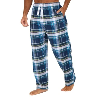 Imagen de undercover lingerie Pantalones de pijama franela algodón cepillado suave para hombre, Marino Check, L