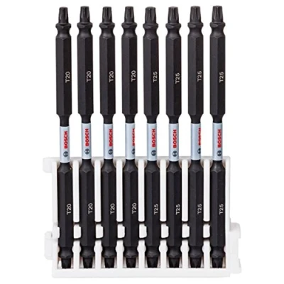 Imagen de Bosch Professional 8 uds. Punta de Atornillar Dobles (Impact Control, T Bits, Longitud 110mm, Pick and Click, Accesorio Atornilladores Impacto)