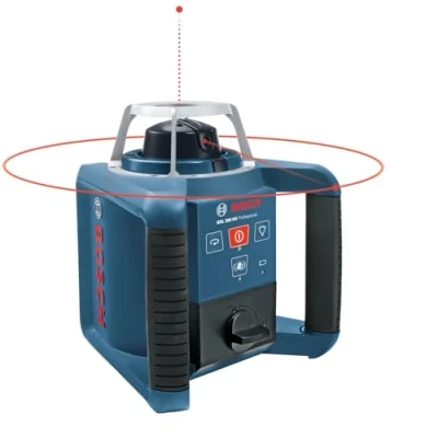 Imagen de Bosch Professional Nivel láser giratorio GRL 300 HV (haz de luz roja, receptor LR 1 con montura, alcance hasta m diámetro, batteries rechargeables (2xD, 1x9V), Cargador, en L Boxx)
